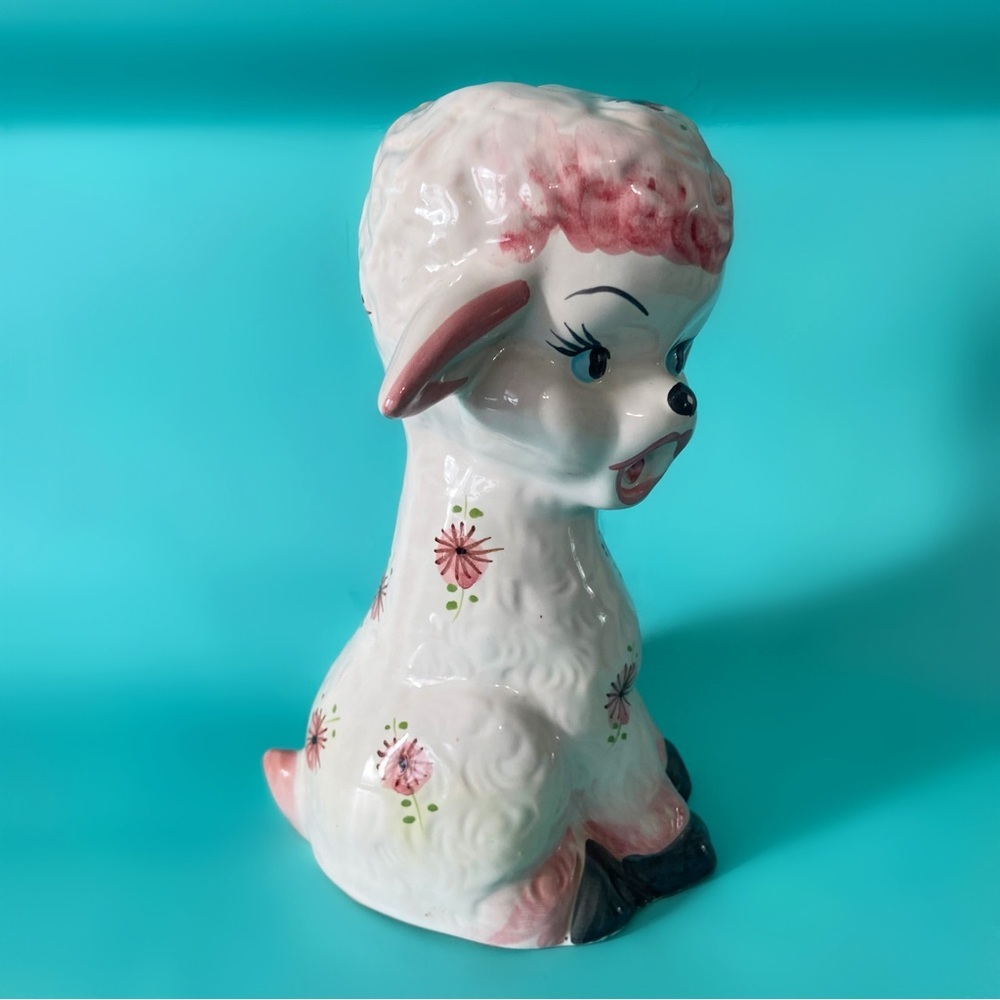 Vintage 70s lamb sheep Italian ceramic piggy bank home decor figurine boho - Picture 3 of 5